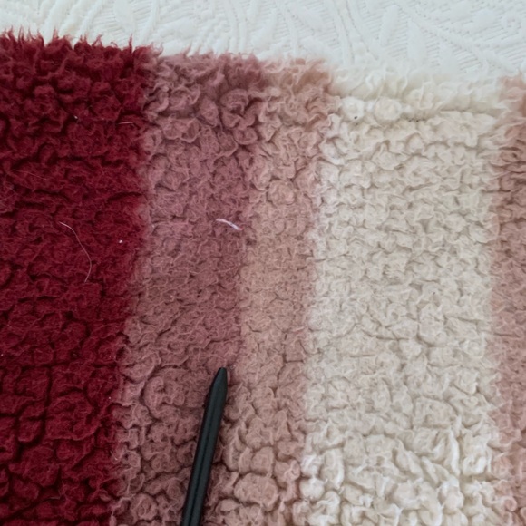 Ashley By 26 International Outwear Sherpa Jacket Stripes Pink Cream Women's XL - Picture 14 of 16